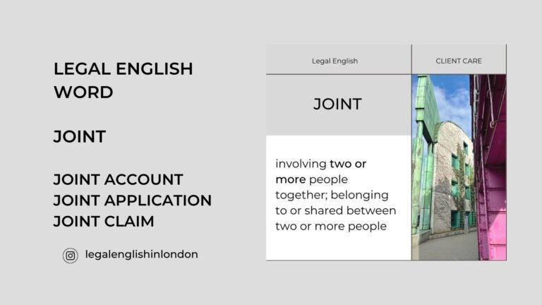 Legal English Word: Joint account