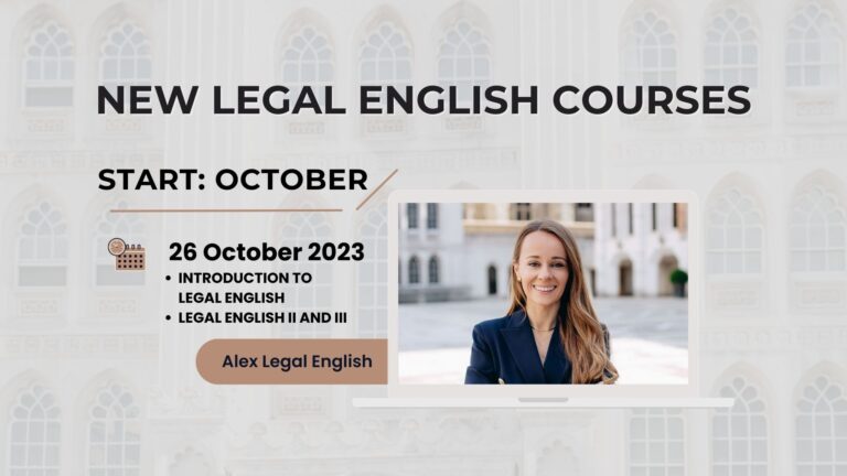 New Legal English Course starting in October